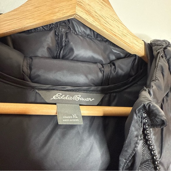 Eddie Bauer Womens Luna Peak Down Parka Jacket in black size XL EB550 Duck Down - Picture 11 of 13